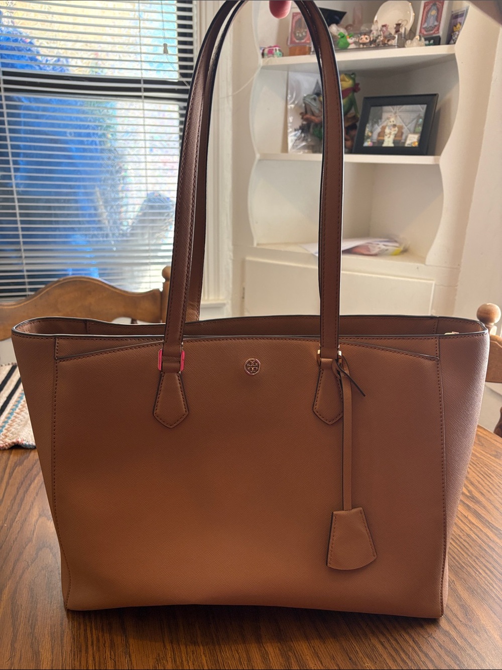 Tory Burch Caramel Brown Saffiano Leather Tote